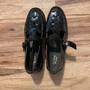NWT G.H. BASS BLACK MARY JANE FISHERMAN SUPER LUG WEEJUNS LOAFER - SIZE 8
